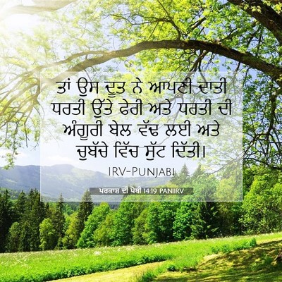 Picture 07 - ਪਰਕਾਸ਼ ਦੀ ਪੋਥੀ 14:19 PANIRV - ਤਾਂ ਉਸ ਦੂਤ ਨੇ ਆਪਣੀ - Bible Verse Picture