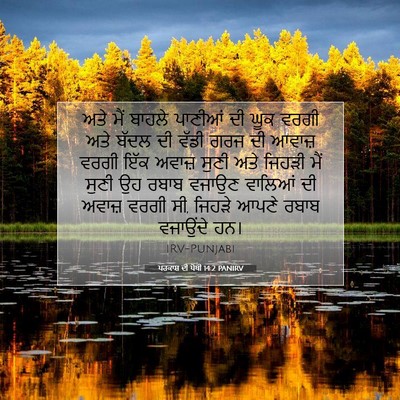 Picture 07 - ਪਰਕਾਸ਼ ਦੀ ਪੋਥੀ 14:2 PANIRV - ਅਤੇ ਮੈਂ ਬਾਹਲੇ - Bible Verse Picture