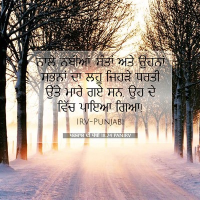 Picture 07 - ਪਰਕਾਸ਼ ਦੀ ਪੋਥੀ 18:24 PANIRV - ਨਾਲੇ ਨਬੀਆਂ, ਸੰਤਾਂ - Bible Verse Picture