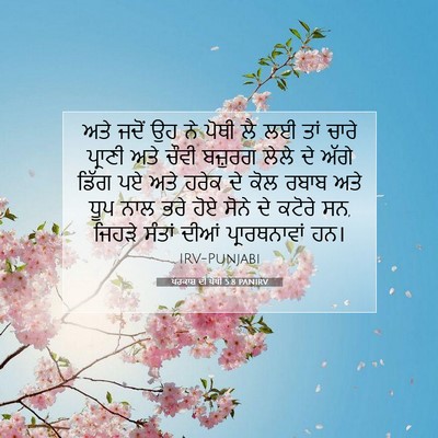 Picture 07 - ਪਰਕਾਸ਼ ਦੀ ਪੋਥੀ 5:8 PANIRV - ਅਤੇ ਜਦੋਂ ਉਹ ਨੇ ਪੋਥੀ - Bible Verse Picture