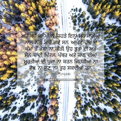 Picture 07 - ਪਰਕਾਸ਼ ਦੀ ਪੋਥੀ 9:20 PANIRV - ਅਤੇ ਬਚੇ ਮਨੁੱਖਾਂ ਨੇ - Bible Verse Picture