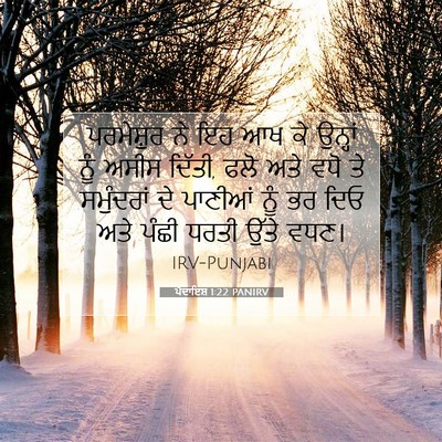 Picture 07 - ਪੈਦਾਇਸ਼ 1:22 PANIRV - ਪਰਮੇਸ਼ੁਰ ਨੇ ਇਹ ਆਖ - Bible Verse Picture