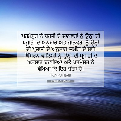 Picture 07 - ਪੈਦਾਇਸ਼ 1:25 PANIRV - ਪਰਮੇਸ਼ੁਰ ਨੇ ਧਰਤੀ - Bible Verse Picture