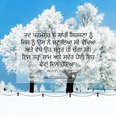 Picture 07 - ਪੈਦਾਇਸ਼ 1:31 PANIRV - ਤਦ ਪਰਮੇਸ਼ੁਰ ਨੇ - Bible Verse Picture