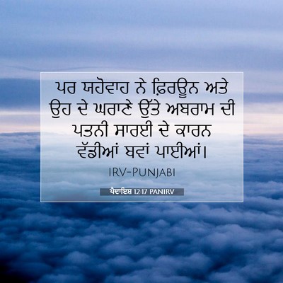 Picture 07 - ਪੈਦਾਇਸ਼ 12:17 PANIRV - ਪਰ ਯਹੋਵਾਹ ਨੇ - Bible Verse Picture