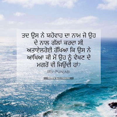 Picture 07 - ਪੈਦਾਇਸ਼ 16:13 PANIRV - ਤਦ ਉਸ ਨੇ ਯਹੋਵਾਹ ਦਾ - Bible Verse Picture