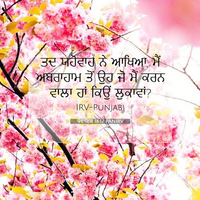 Picture 07 - ਪੈਦਾਇਸ਼ 18:17 PANIRV - ਤਦ ਯਹੋਵਾਹ ਨੇ ਆਖਿਆ, - Bible Verse Picture
