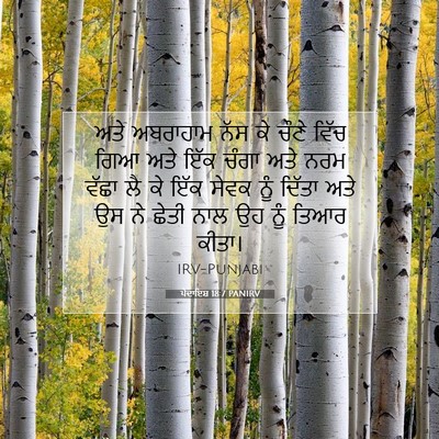 Picture 07 - ਪੈਦਾਇਸ਼ 18:7 PANIRV - ਅਤੇ ਅਬਰਾਹਾਮ ਨੱਸ ਕੇ - Bible Verse Picture