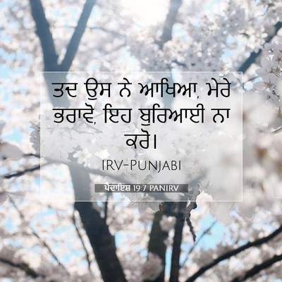 Picture 07 - ਪੈਦਾਇਸ਼ 19:7 PANIRV - ਤਦ ਉਸ ਨੇ ਆਖਿਆ, ਮੇਰੇ - Bible Verse Picture