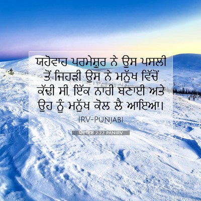 Picture 07 - ਪੈਦਾਇਸ਼ 2:22 PANIRV - ਯਹੋਵਾਹ ਪਰਮੇਸ਼ੁਰ - Bible Verse Picture