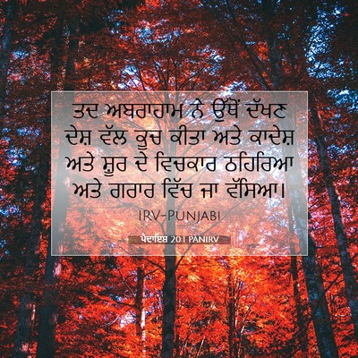 Picture 07 - ਪੈਦਾਇਸ਼ 20:1 PANIRV - ਤਦ ਅਬਰਾਹਾਮ ਨੇ - Bible Verse Picture
