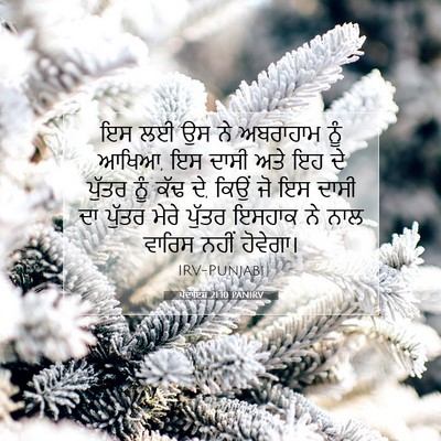 Picture 07 - ਪੈਦਾਇਸ਼ 21:10 PANIRV - ਇਸ ਲਈ ਉਸ ਨੇ ਅਬਰਾਹਾਮ - Bible Verse Picture