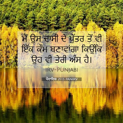 Picture 07 - ਪੈਦਾਇਸ਼ 21:13 PANIRV - ਮੈਂ ਉਸ ਦਾਸੀ ਦੇ - Bible Verse Picture
