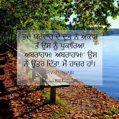 Picture 07 - ਪੈਦਾਇਸ਼ 22:11 PANIRV - ਤਦ ਯਹੋਵਾਹ ਦੇ ਦੂਤ ਨੇ - Bible Verse Picture