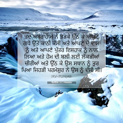 Picture 07 - ਪੈਦਾਇਸ਼ 22:3 PANIRV - ਤਦ ਅਬਰਾਹਾਮ ਨੇ ਤੜਕੇ - Bible Verse Picture