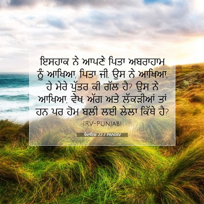 Picture 07 - ਪੈਦਾਇਸ਼ 22:7 PANIRV - ਇਸਹਾਕ ਨੇ ਆਪਣੇ ਪਿਤਾ - Bible Verse Picture