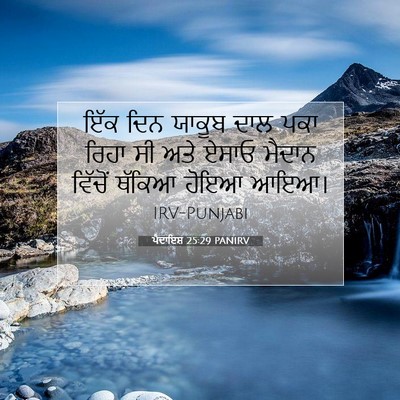 Picture 07 - ਪੈਦਾਇਸ਼ 25:29 PANIRV - ਇੱਕ ਦਿਨ ਯਾਕੂਬ ਦਾਲ - Bible Verse Picture