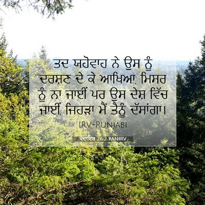 Picture 07 - ਪੈਦਾਇਸ਼ 26:2 PANIRV - ਤਦ ਯਹੋਵਾਹ ਨੇ ਉਸ ਨੂੰ - Bible Verse Picture