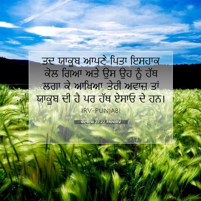 Picture 07 - ਪੈਦਾਇਸ਼ 27:22 PANIRV - ਤਦ ਯਾਕੂਬ ਆਪਣੇ ਪਿਤਾ - Bible Verse Picture