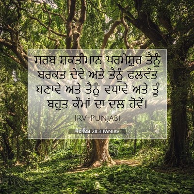 Picture 07 - ਪੈਦਾਇਸ਼ 28:3 PANIRV - ਸਰਬ ਸ਼ਕਤੀਮਾਨ - Bible Verse Picture