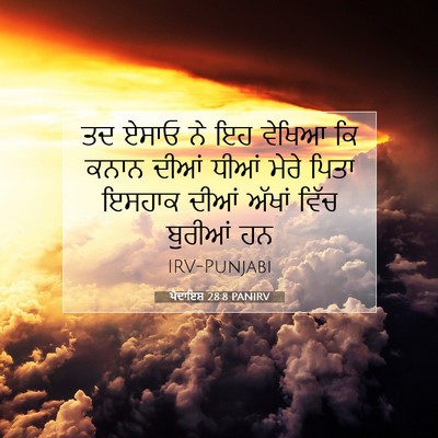 Picture 07 - ਪੈਦਾਇਸ਼ 28:8 PANIRV - ਤਦ ਏਸਾਓ ਨੇ ਇਹ ਵੇਖਿਆ - Bible Verse Picture