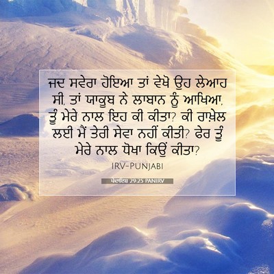 Picture 07 - ਪੈਦਾਇਸ਼ 29:25 PANIRV - ਜਦ ਸਵੇਰਾ ਹੋਇਆ ਤਾਂ - Bible Verse Picture