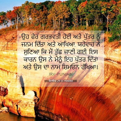 Picture 07 - ਪੈਦਾਇਸ਼ 29:33 PANIRV - ਉਹ ਫੇਰ ਗਰਭਵਤੀ ਹੋਈ - Bible Verse Picture