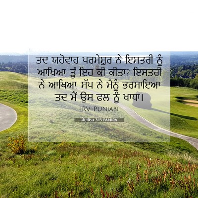 Picture 07 - ਪੈਦਾਇਸ਼ 3:13 PANIRV - ਤਦ ਯਹੋਵਾਹ - Bible Verse Picture
