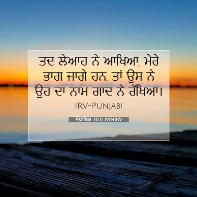 Picture 07 - ਪੈਦਾਇਸ਼ 30:11 PANIRV - ਤਦ ਲੇਆਹ ਨੇ ਆਖਿਆ, - Bible Verse Picture