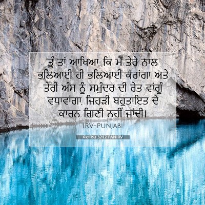 Picture 07 - ਪੈਦਾਇਸ਼ 32:12 PANIRV - ਤੂੰ ਤਾਂ ਆਖਿਆ, ਕਿ - Bible Verse Picture