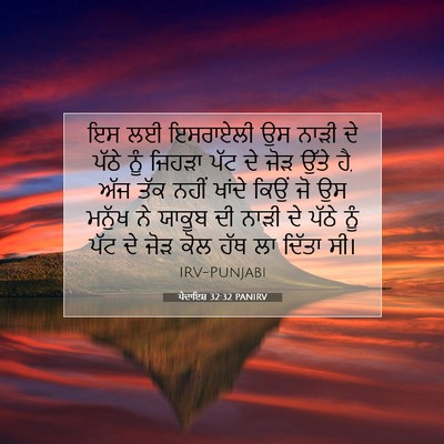 Picture 07 - ਪੈਦਾਇਸ਼ 32:32 PANIRV - ਇਸ ਲਈ ਇਸਰਾਏਲੀ ਉਸ - Bible Verse Picture