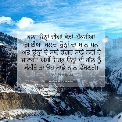 Picture 07 - ਪੈਦਾਇਸ਼ 34:23 PANIRV - ਭਲਾ, ਉਨ੍ਹਾਂ ਦੀਆਂ - Bible Verse Picture