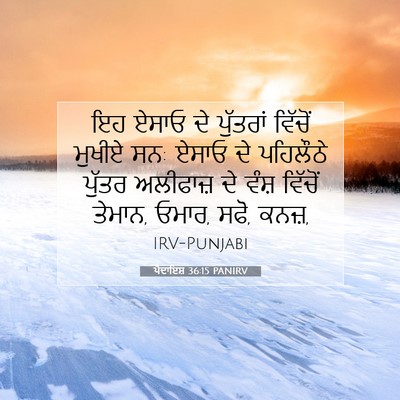 Picture 07 - ਪੈਦਾਇਸ਼ 36:15 PANIRV - ਇਹ ਏਸਾਓ ਦੇ ਪੁੱਤਰਾਂ - Bible Verse Picture