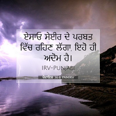 Picture 07 - ਪੈਦਾਇਸ਼ 36:8 PANIRV - ਏਸਾਓ ਸੇਈਰ ਦੇ ਪਰਬਤ - Bible Verse Picture