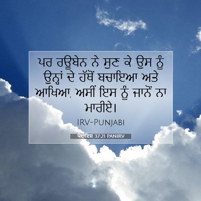 Picture 07 - ਪੈਦਾਇਸ਼ 37:21 PANIRV - ਪਰ ਰਊਬੇਨ ਨੇ ਸੁਣ ਕੇ - Bible Verse Picture