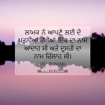 Picture 07 - ਪੈਦਾਇਸ਼ 4:19 PANIRV - ਲਾਮਕ ਨੇ ਆਪਣੇ ਲਈ ਦੋ - Bible Verse Picture