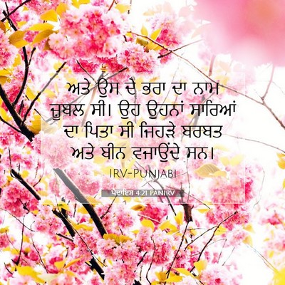 Picture 07 - ਪੈਦਾਇਸ਼ 4:21 PANIRV - ਅਤੇ ਉਸ ਦੇ ਭਰਾ ਦਾ - Bible Verse Picture