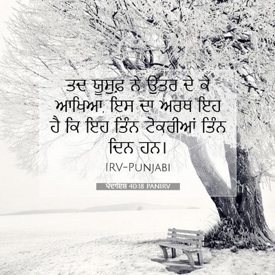 Picture 07 - ਪੈਦਾਇਸ਼ 40:18 PANIRV - ਤਦ ਯੂਸੁਫ਼ ਨੇ ਉੱਤਰ - Bible Verse Picture