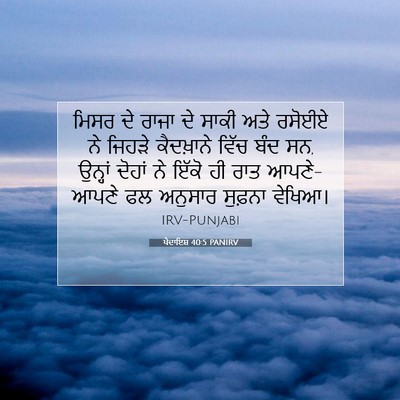 Picture 07 - ਪੈਦਾਇਸ਼ 40:5 PANIRV - ਮਿਸਰ ਦੇ ਰਾਜਾ ਦੇ - Bible Verse Picture