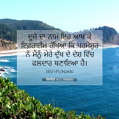 Picture 07 - ਪੈਦਾਇਸ਼ 41:52 PANIRV - ਦੂਜੇ ਦਾ ਨਾਮ ਇਹ ਆਖ - Bible Verse Picture