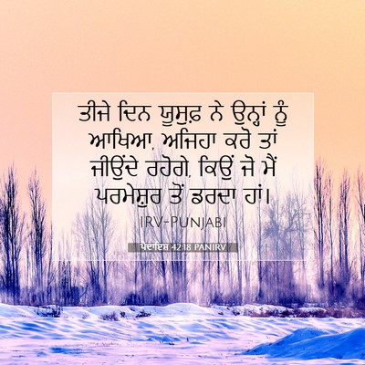 Picture 07 - ਪੈਦਾਇਸ਼ 42:18 PANIRV - ਤੀਜੇ ਦਿਨ ਯੂਸੁਫ਼ ਨੇ - Bible Verse Picture