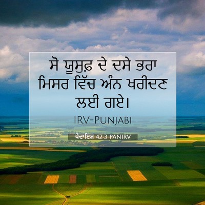 Picture 07 - ਪੈਦਾਇਸ਼ 42:3 PANIRV - ਸੋ ਯੂਸੁਫ਼ ਦੇ ਦਸੇ - Bible Verse Picture