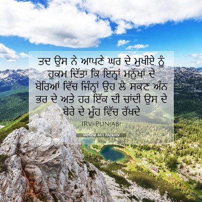 Picture 07 - ਪੈਦਾਇਸ਼ 44:1 PANIRV - ਤਦ ਉਸ ਨੇ ਆਪਣੇ ਘਰ ਦੇ - Bible Verse Picture