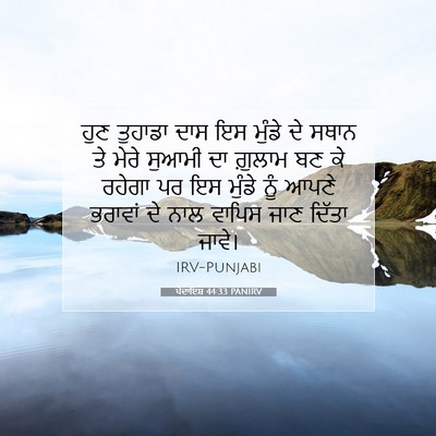 Picture 07 - ਪੈਦਾਇਸ਼ 44:33 PANIRV - ਹੁਣ ਤੁਹਾਡਾ ਦਾਸ ਇਸ - Bible Verse Picture