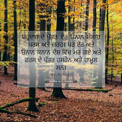 Picture 07 - ਪੈਦਾਇਸ਼ 46:12 PANIRV - ਯਹੂਦਾਹ ਦੇ ਪੁੱਤਰ: - Bible Verse Picture