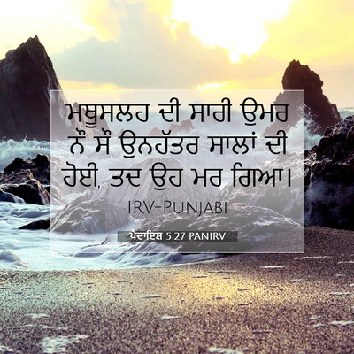 Picture 07 - ਪੈਦਾਇਸ਼ 5:27 PANIRV - ਮਥੂਸਲਹ ਦੀ ਸਾਰੀ ਉਮਰ - Bible Verse Picture