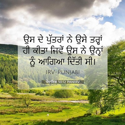 Picture 07 - ਪੈਦਾਇਸ਼ 50:12 PANIRV - ਉਸ ਦੇ ਪੁੱਤਰਾਂ ਨੇ - Bible Verse Picture
