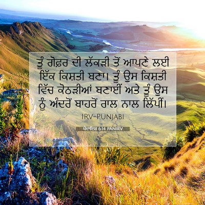 Picture 07 - ਪੈਦਾਇਸ਼ 6:14 PANIRV - ਤੂੰ ਗੋਫ਼ਰ ਦੀ ਲੱਕੜੀ - Bible Verse Picture