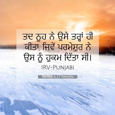 Picture 07 - ਪੈਦਾਇਸ਼ 6:22 PANIRV - ਤਦ ਨੂਹ ਨੇ ਉਸੇ - Bible Verse Picture
