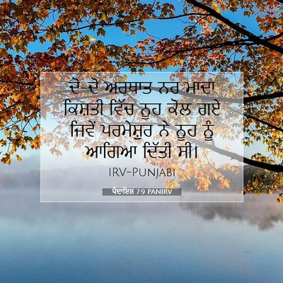 Picture 07 - ਪੈਦਾਇਸ਼ 7:9 PANIRV - ਦੋ-ਦੋ ਅਰਥਾਤ ਨਰ ਮਾਦਾ - Bible Verse Picture